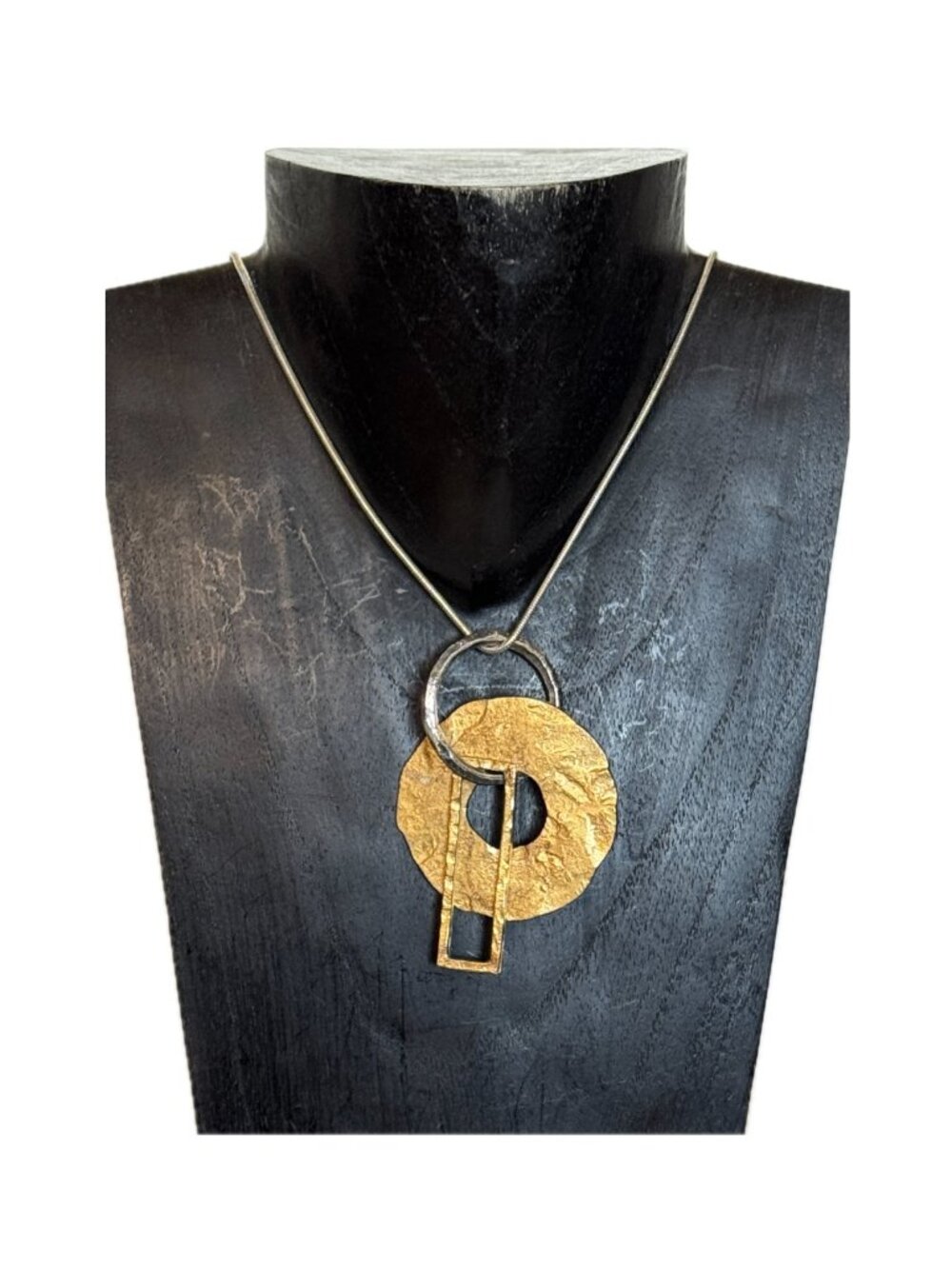 Big Long Chunky Necklace Geometric Modern Metal 30" Snake Chain